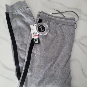 LAZER Jogger pants Men's size XL Bonded Sherpa Side Stripe Gray